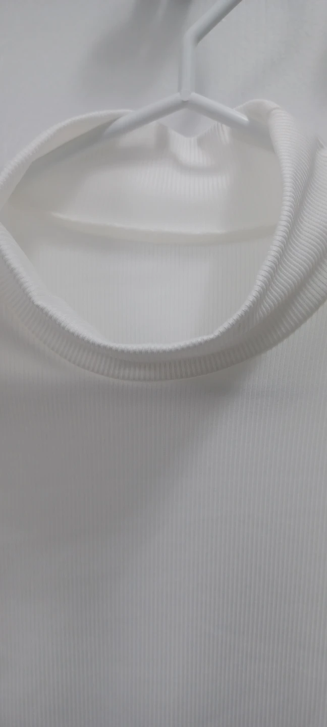 White Mock Neck Bodysuit with Feather Cuffs - photo 4