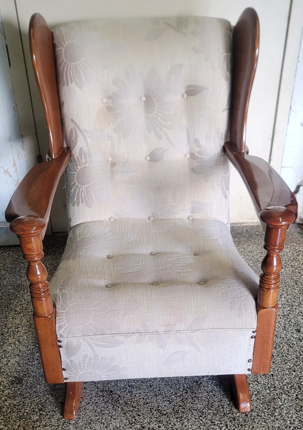 Vintage Wingback Rocking Chair