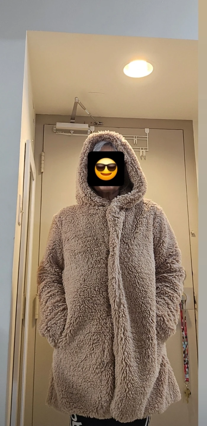 Gap Beige Fuzzy Fleece Hooded Jacket