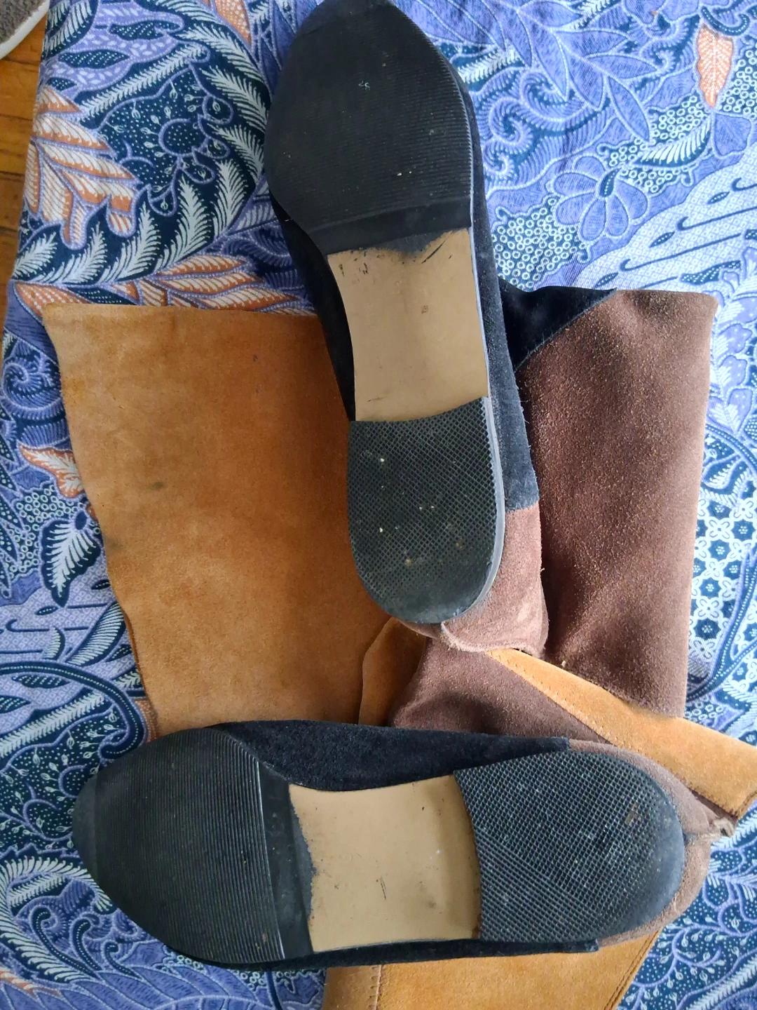Colour Block Suede Knee-High Boots - photo 3