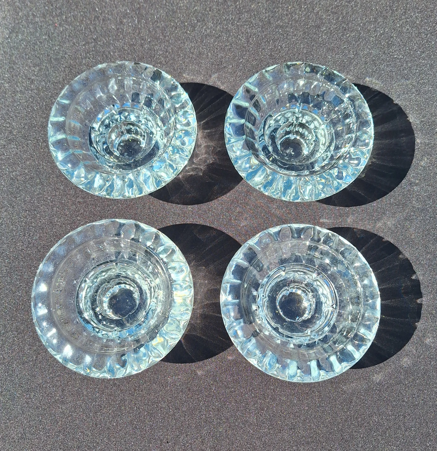 Set of 4 Glass Candle Holders (Kit Cat Club rescue)