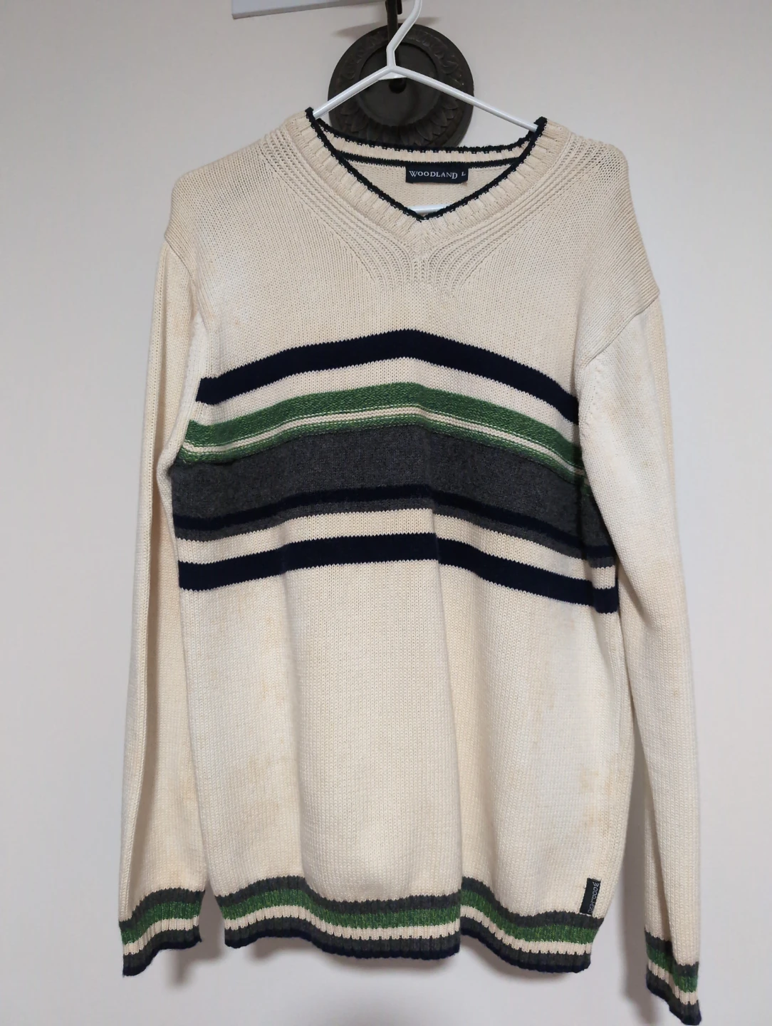 Woodland Striped V-Neck Sweater
