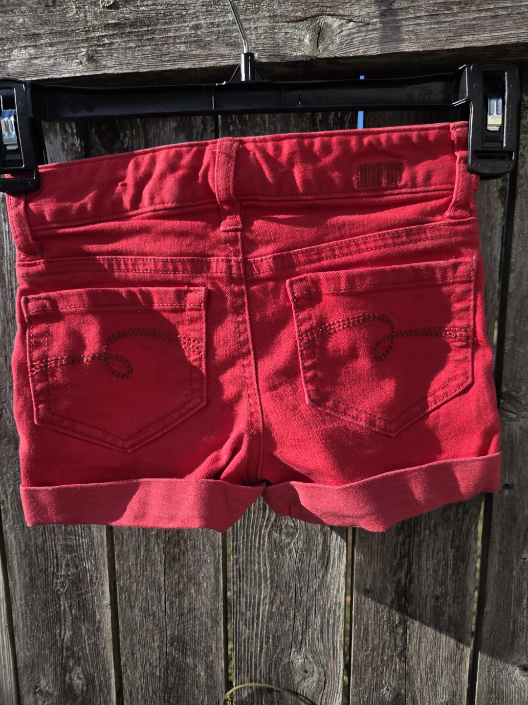 Justice Red Denim Shorts Size 8 Slim - photo 3