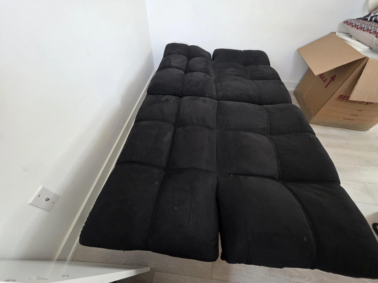 Black Convertible Futon Sofa Bed - photo 2
