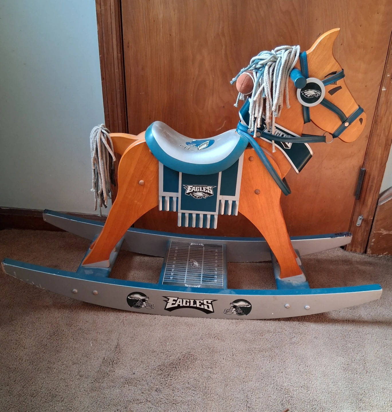 Hand painted eagles rocking horse - photo 2