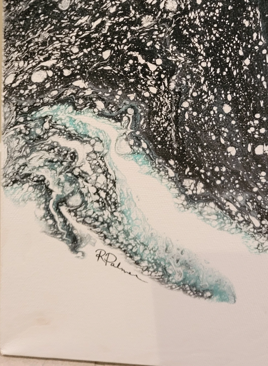 Abstract Acrylic Pour Canvas Painting - photo 2