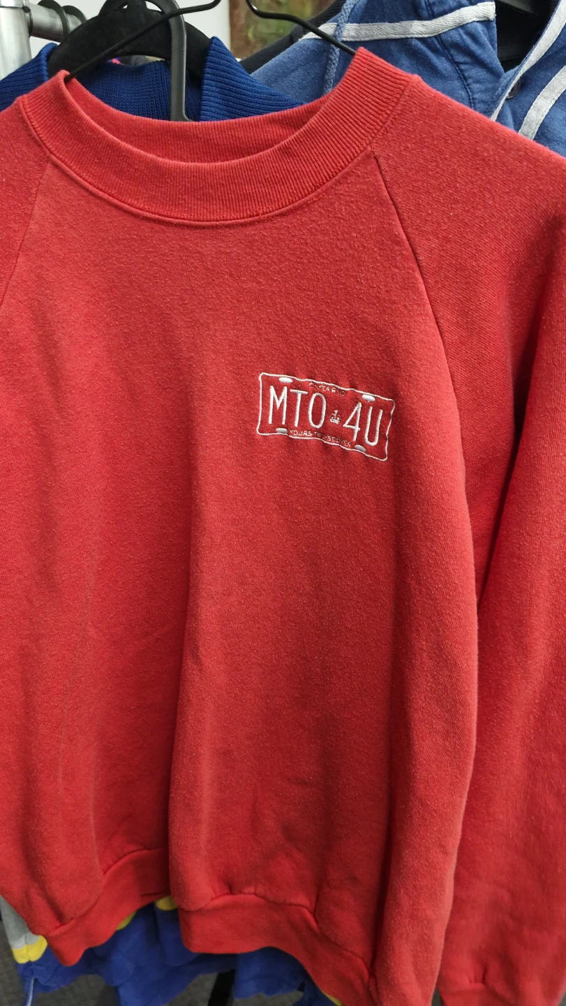 Vintage Red Crewneck Sweatshirt Ontario MTO Graphic