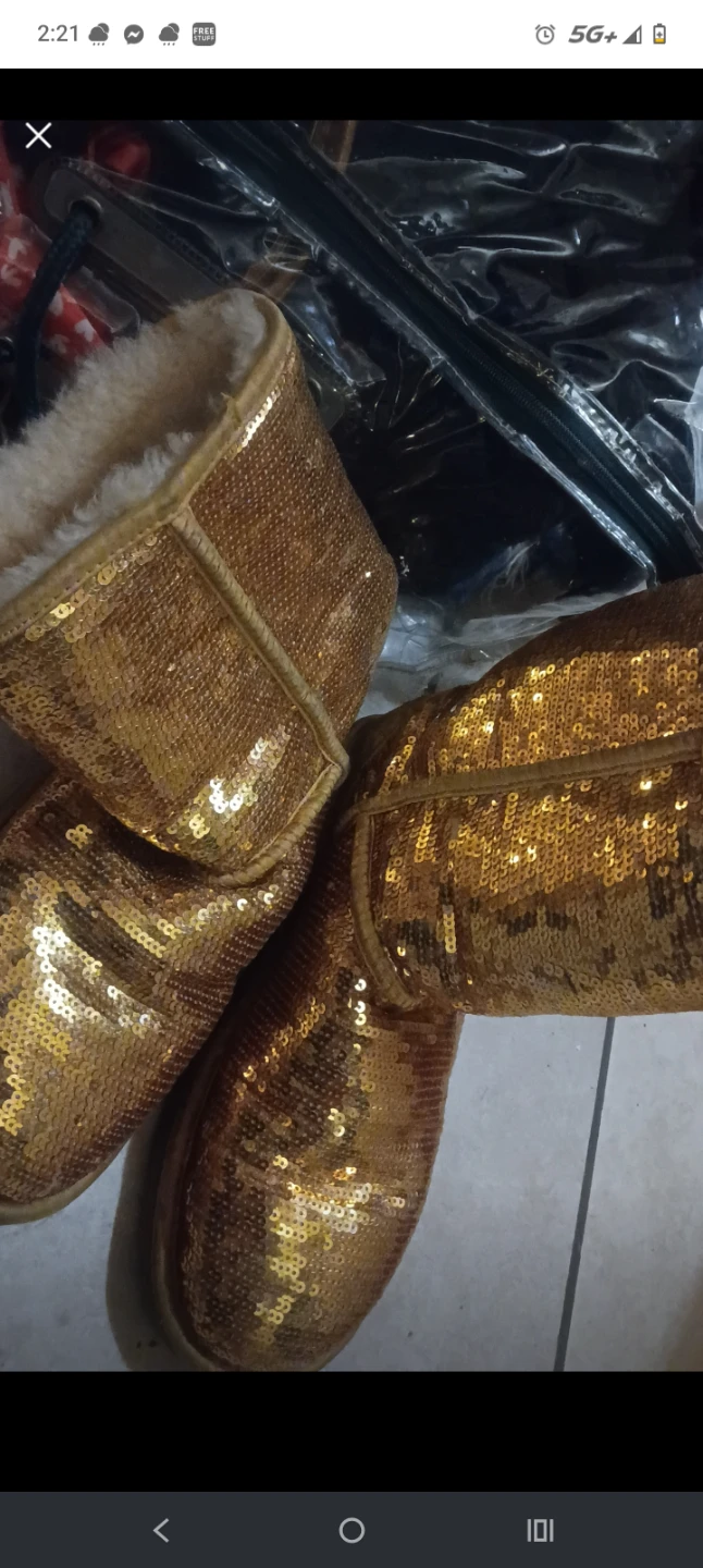 UGG Sequin Boots in Gold size 8