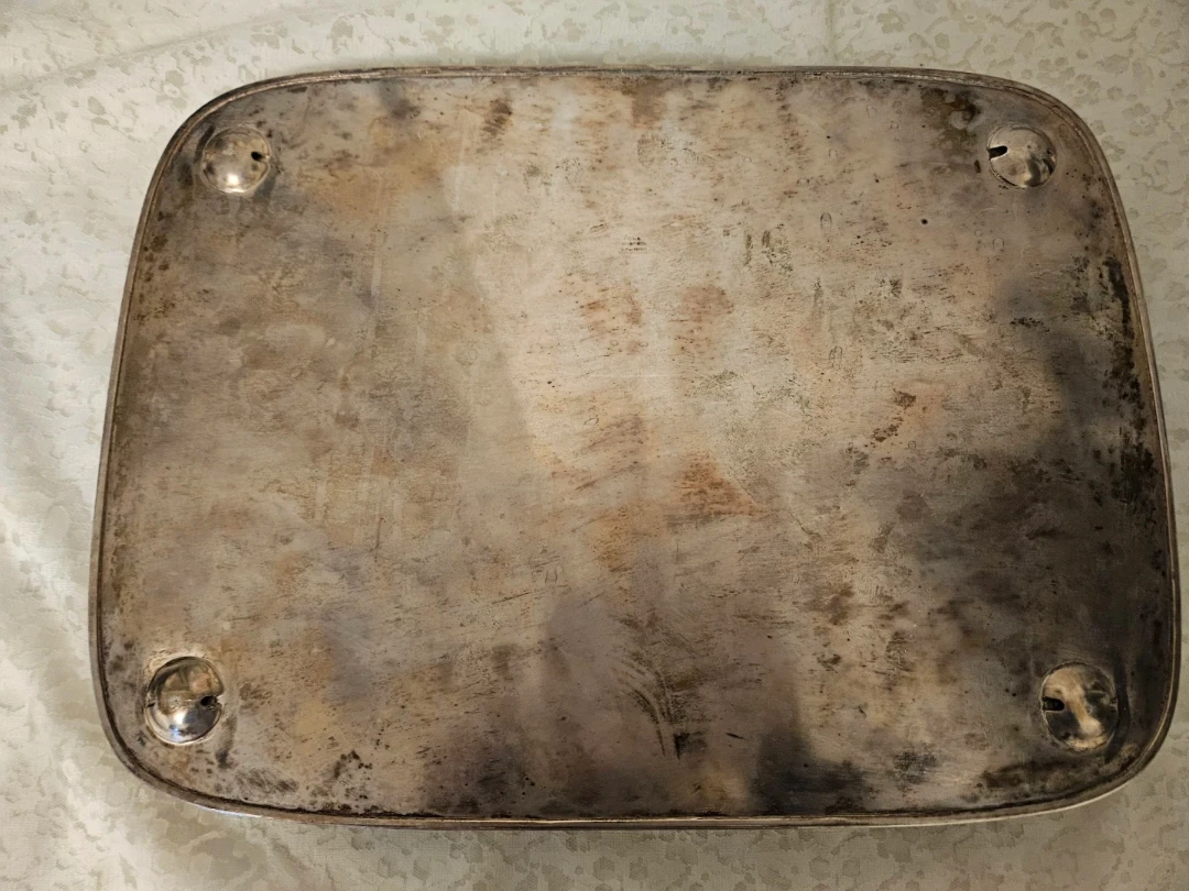 Anique  silverplated copper base England  Apex severing tray - photo 3