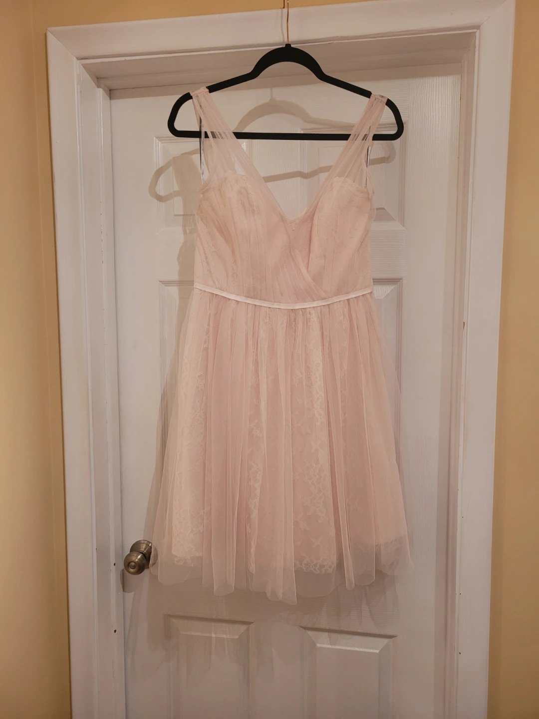 New Without Tags-Monique Lhuillier Blush Pink Lace Tulle D