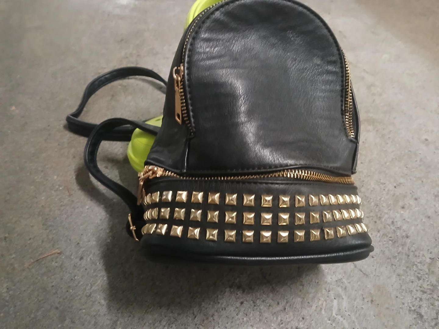 Black Studded Mini Backpack