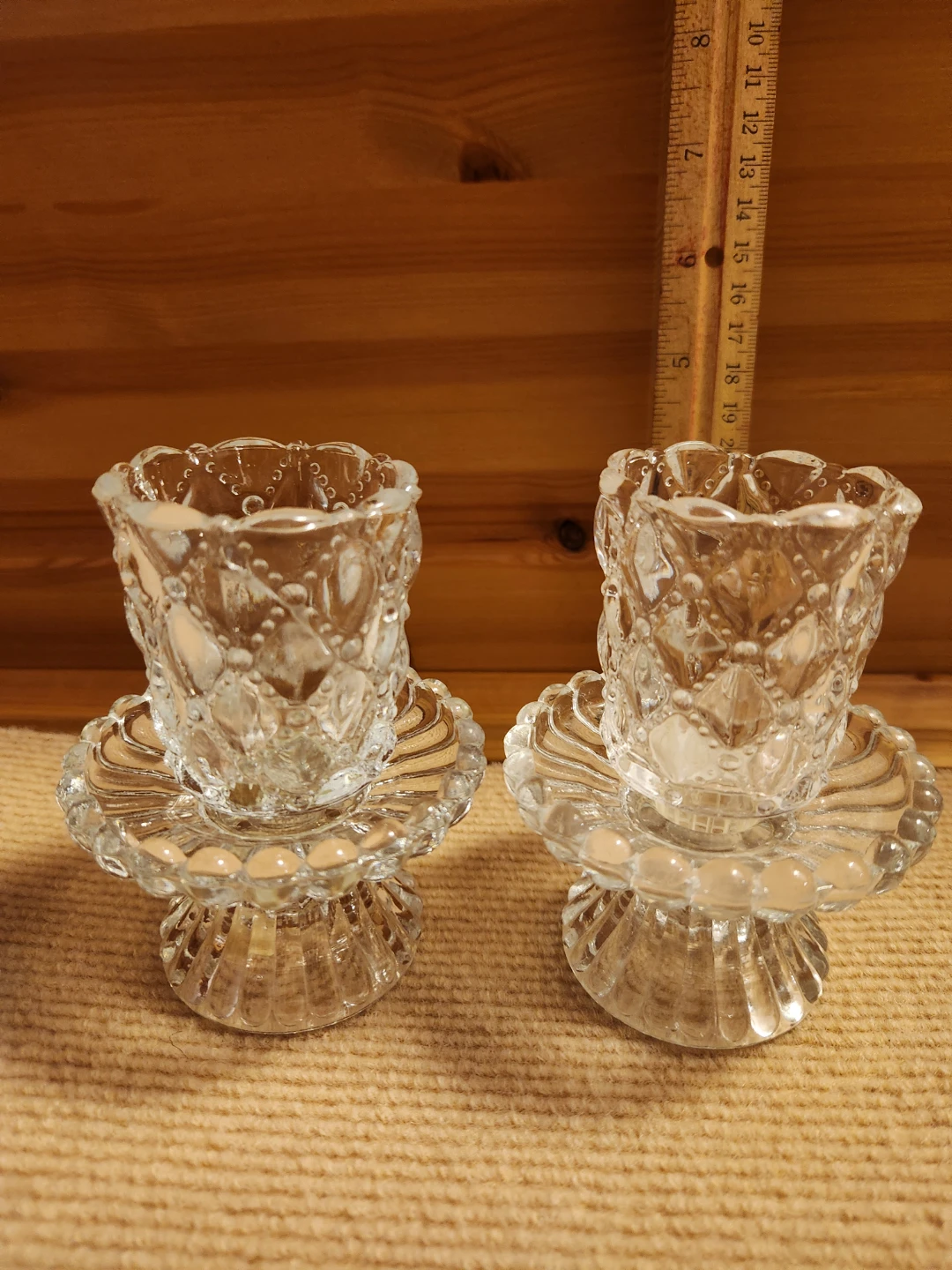 Set of 2 Vintage Glass Votive Candle Holders - photo 2
