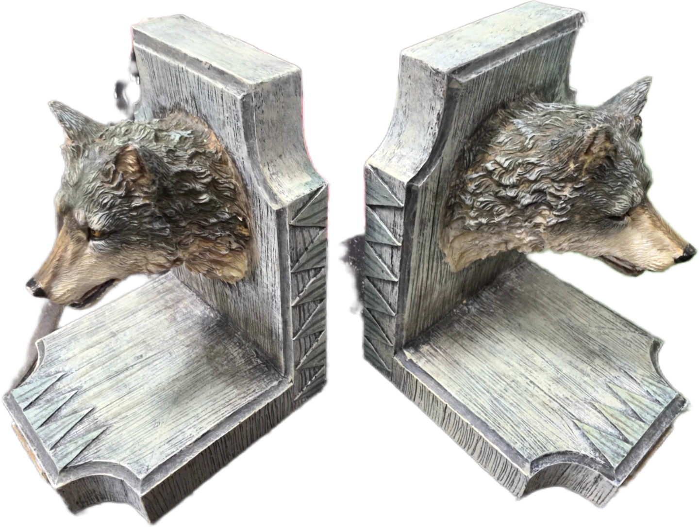 Wildlife Animal Range Wolf Bookends - photo 4