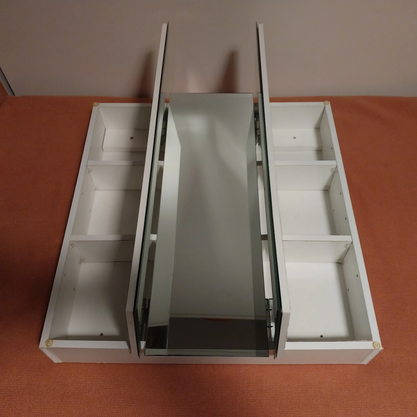 Frameless Tri-View Mirrored Medicine Cabinet – Like New - photo 4