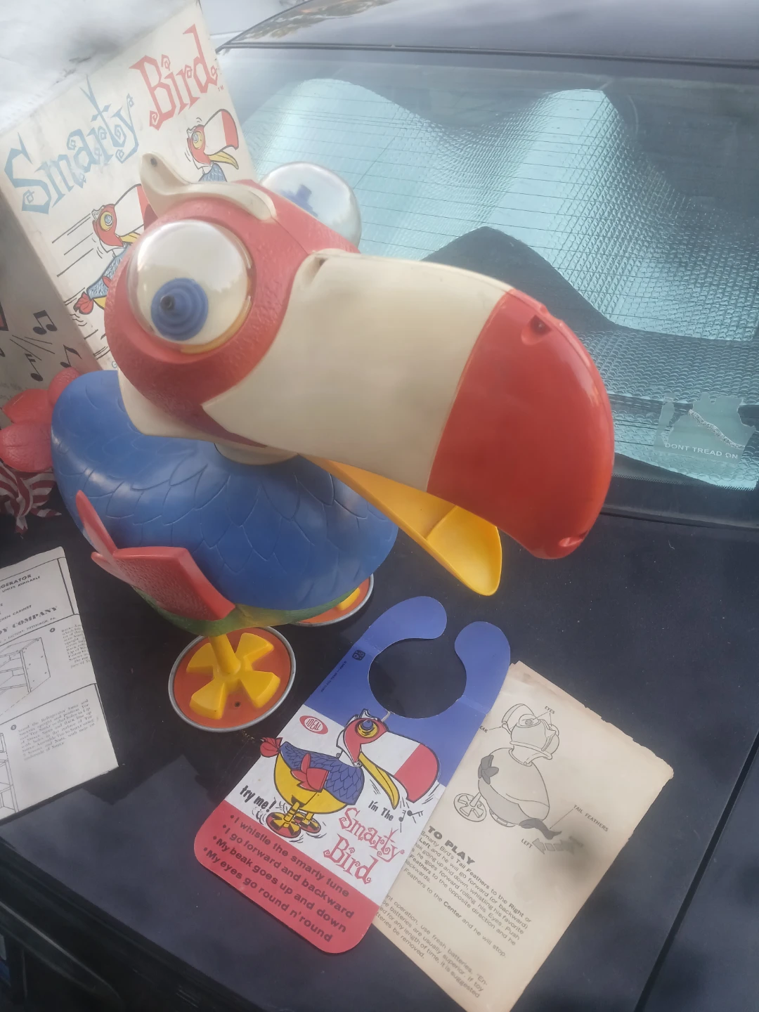 Vintage Ideal Smarty Bird Toy w/ Original Box sold AS IS +popeye - photo 3