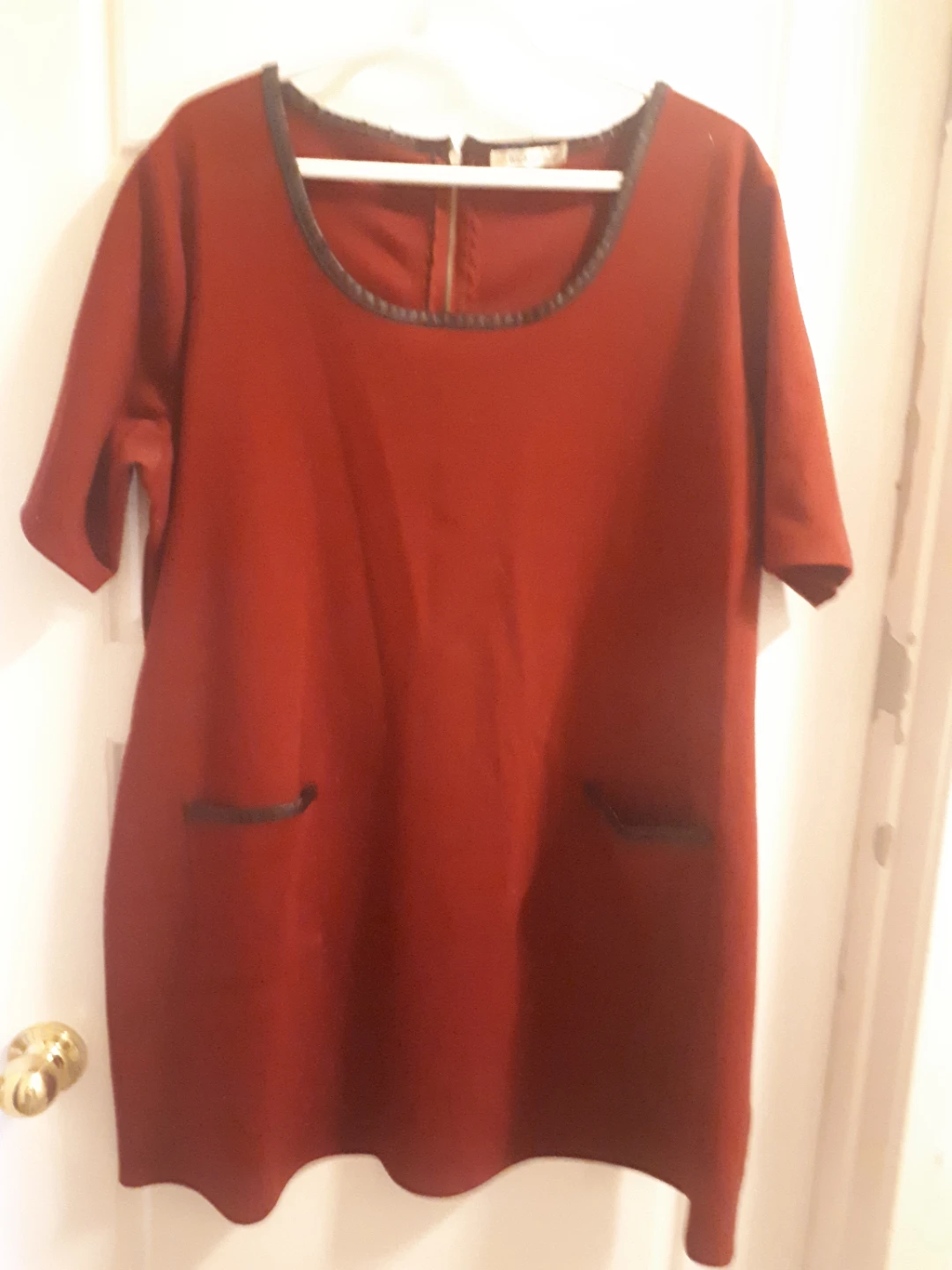 Red Dress with Dark Trim