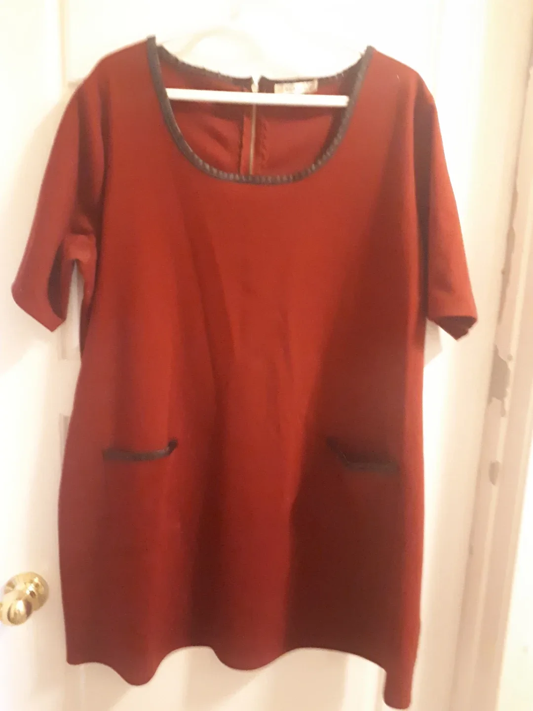 Red Dress with Dark Trim