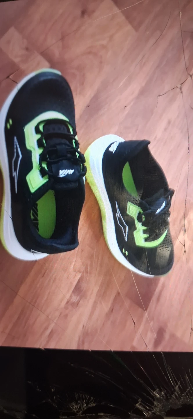 Kids Avia Black and Neon Green Running Shoes - photo 2