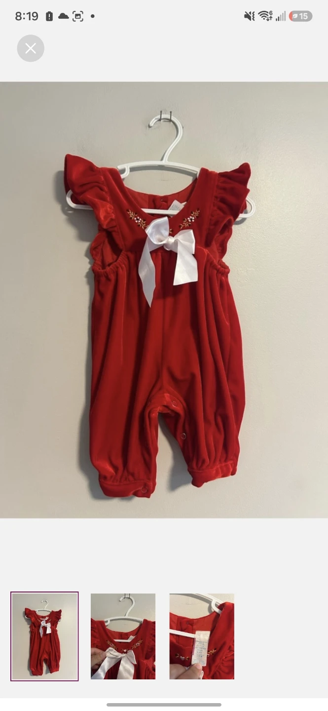 Red velvet holiday romper