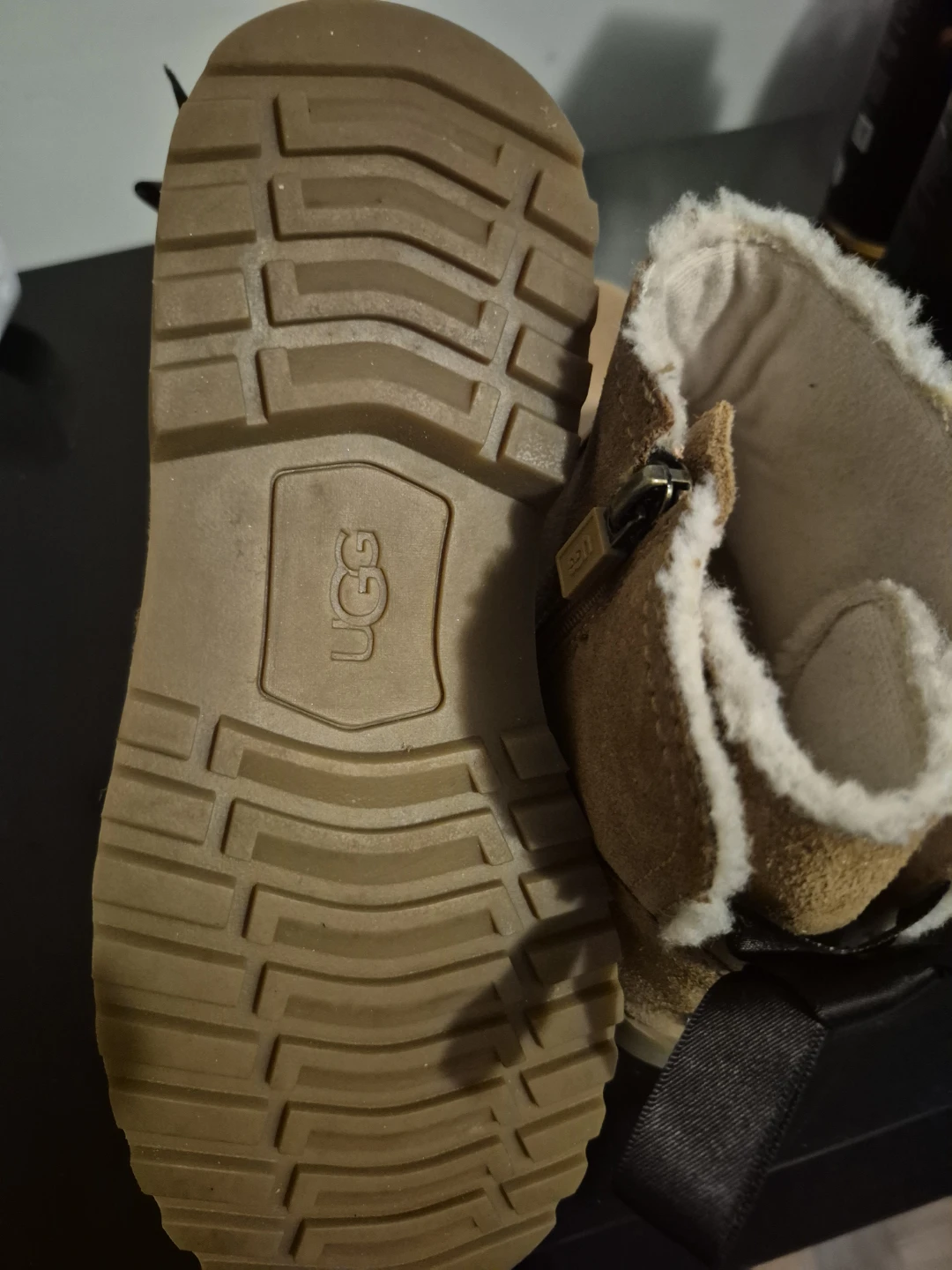 UGG Tan Suede Ankle Boots with Ribbon Detail - photo 3