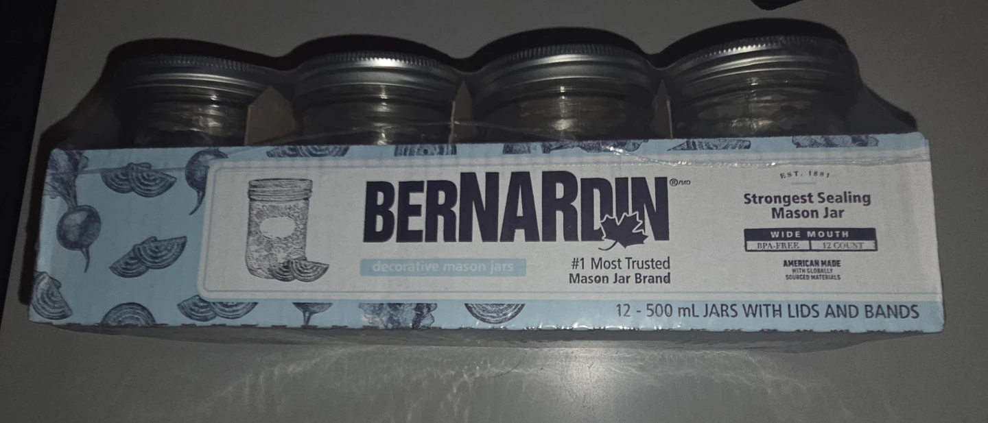 Bernardin Wide Mouth Mason Jars 500ml (12 Pack)