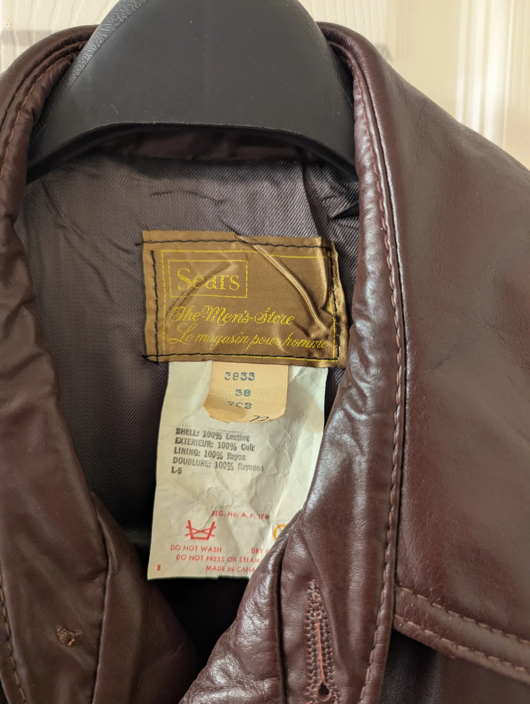 Vintage Sears Men's Leather Jacket Brown Size 38 - photo 4