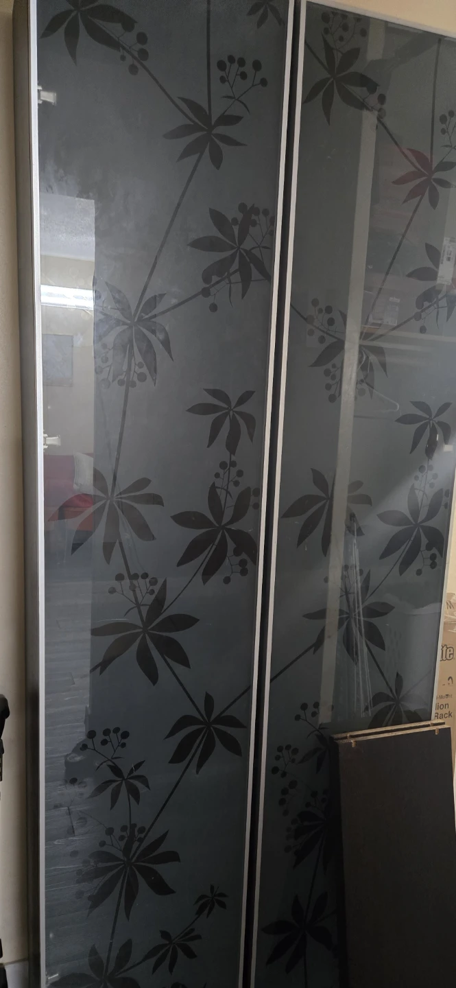 Cabinet  with Floral Pattern glass door
