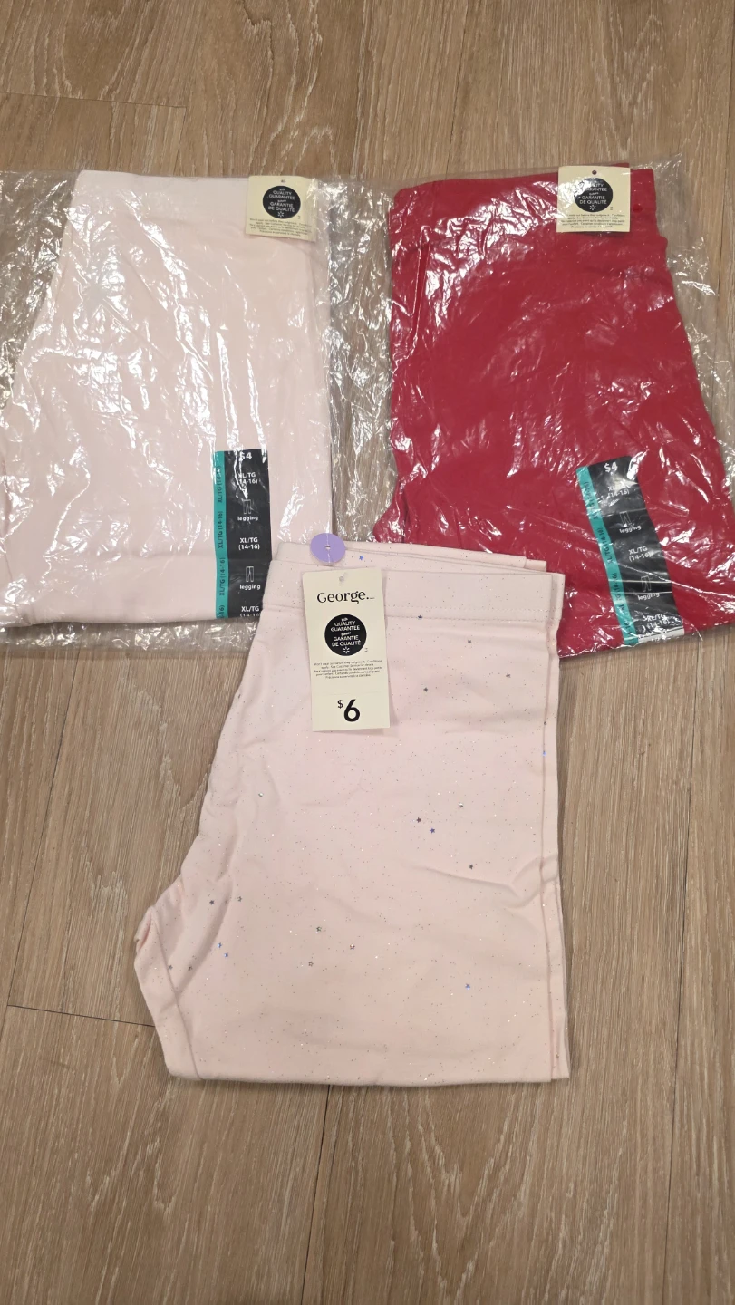 Three pairs of George Girls leggings size XL (14-16)