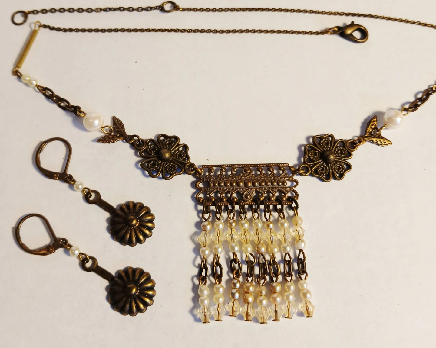 Vintage style necklace and earring set - photo 4