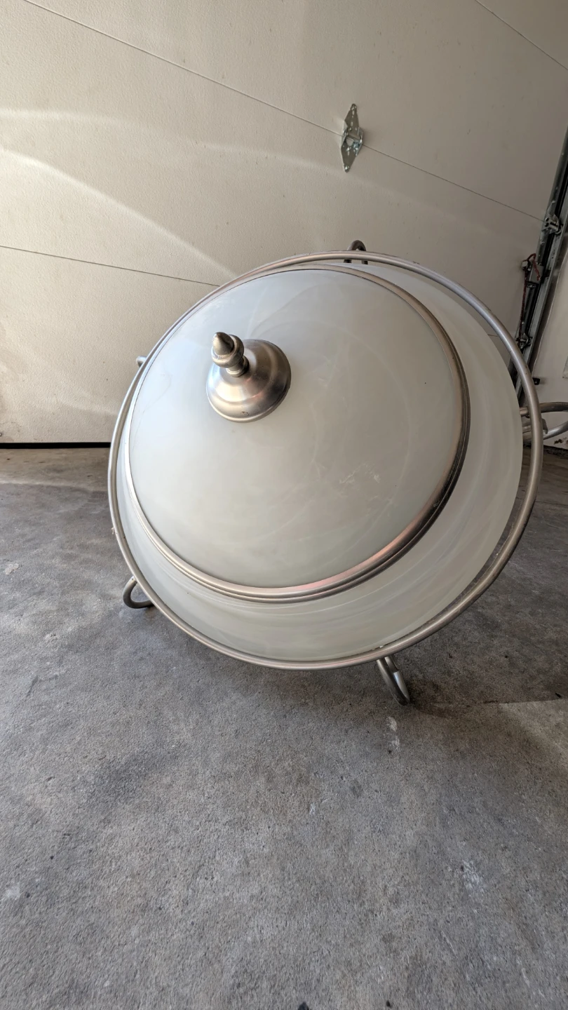 3-light bowl Brushed Nickel Chandelier with Frosted Glass Shade