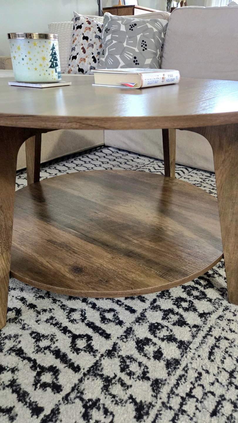 Round 2-Tier Coffee Table – Chestnut Finish *new - photo 3