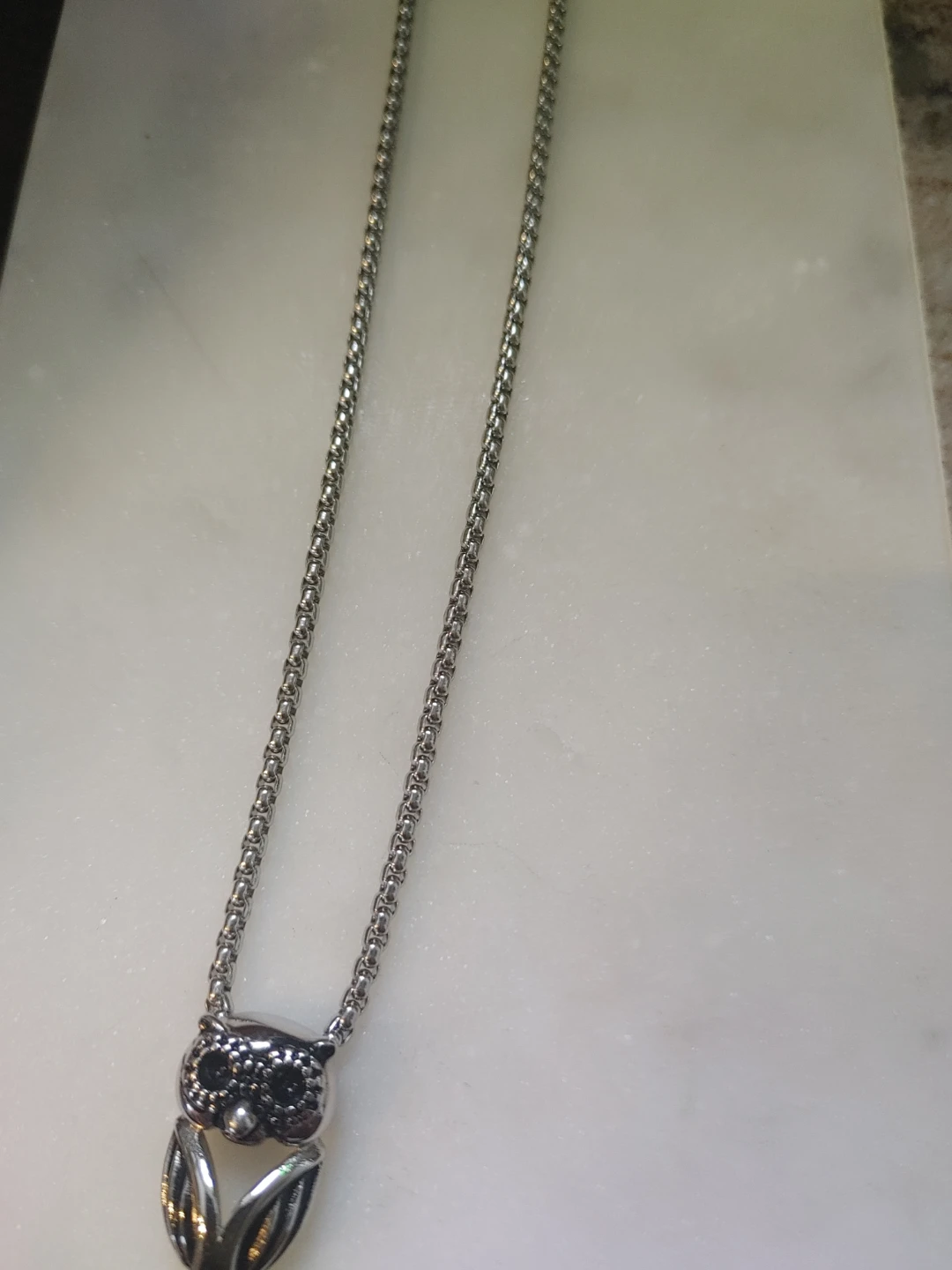 Silver-toned Owl Pendant Necklace New - photo 2