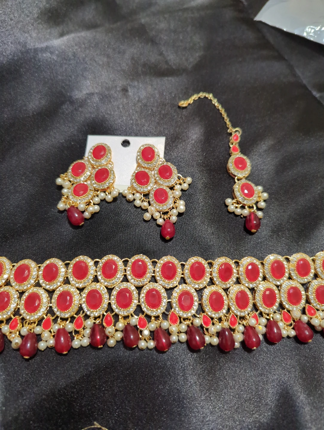 Red Stone Jewellery Set