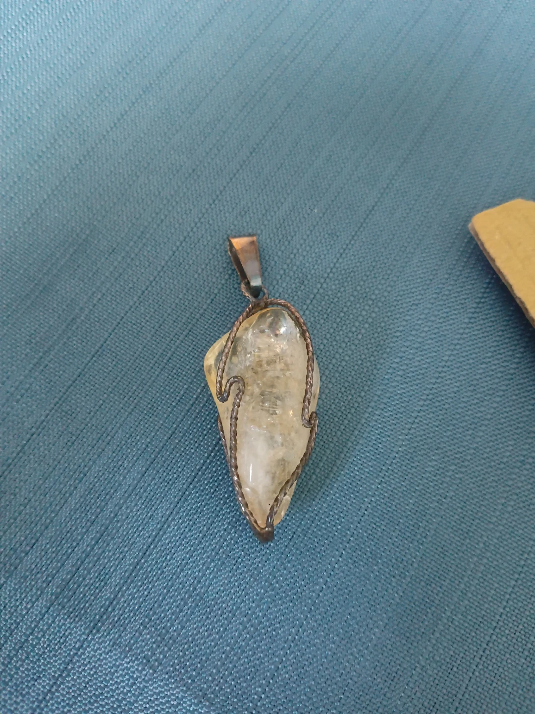 Wire-Wrapped quartz  Crystal Pendant