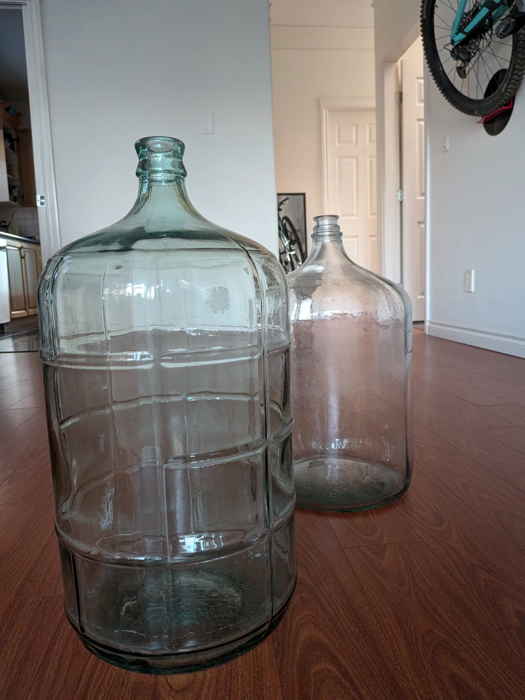 Two Vintage Glass Carboys