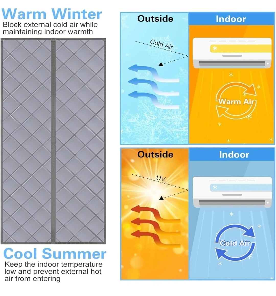 Magnetic Thermal Insulated Door Curtain for Winter - photo 2