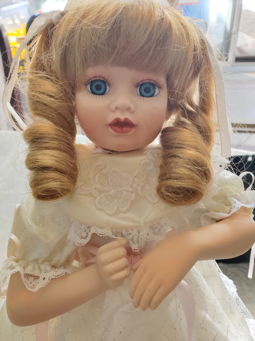 Vintage 15" Porcelain Collector Doll - photo 3