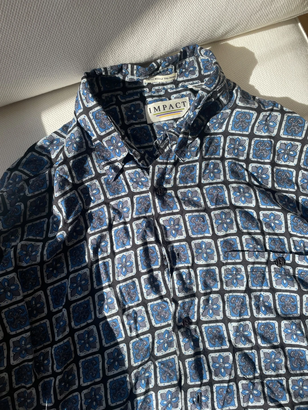 Impact Blue Geometric Print Shirt