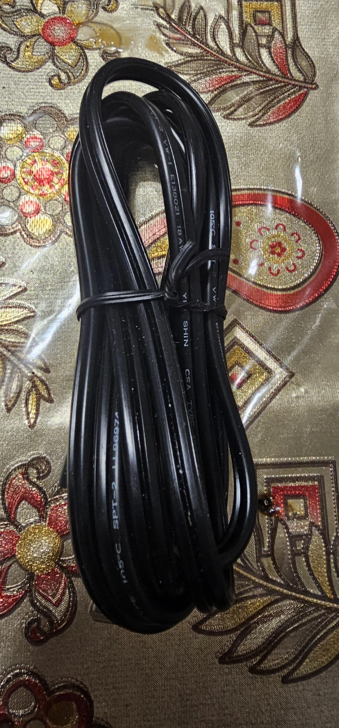 Black Power Cord 18AWG SPT-2