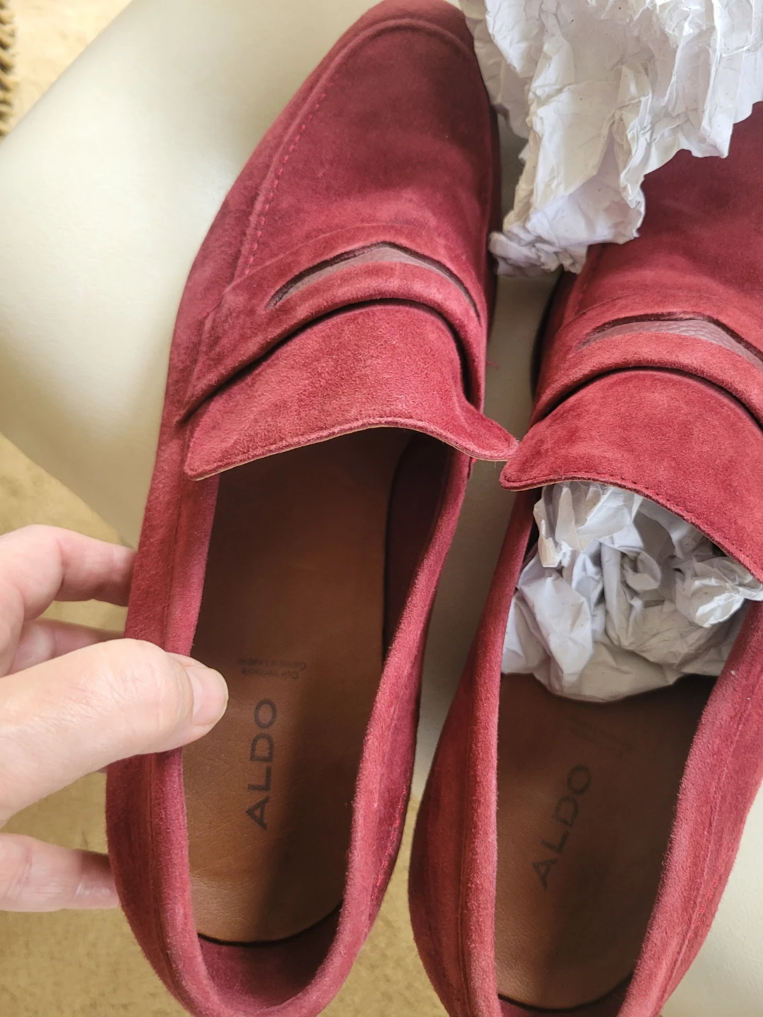 New ALDO Maroon Suede Loafers sz 10 - photo 5