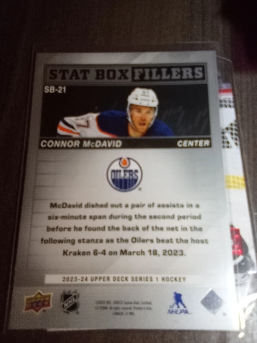 Connor McDavid Stat Box Fillers Card - photo 2