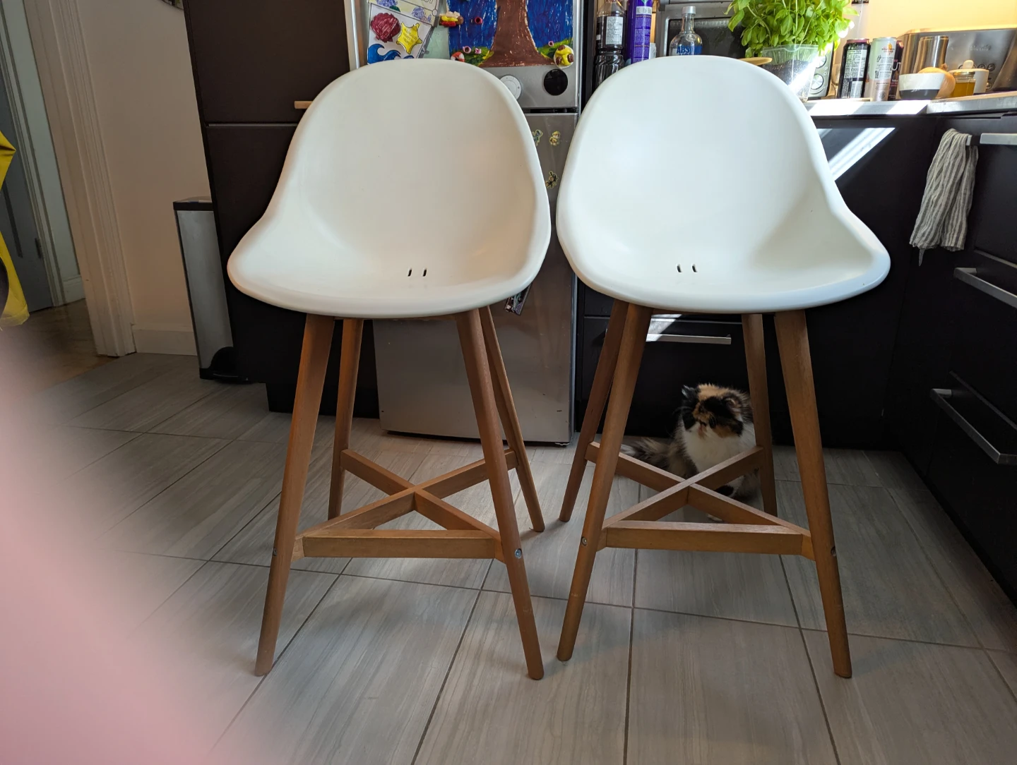 2 IKEA counter height stools