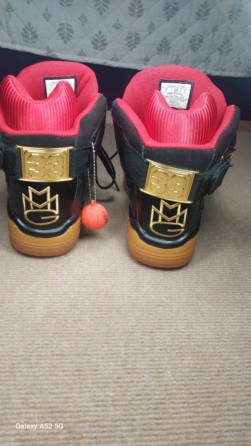 (RICK ROSS) Ewing Athletics Black and Red High-Top Sneakers - photo 4