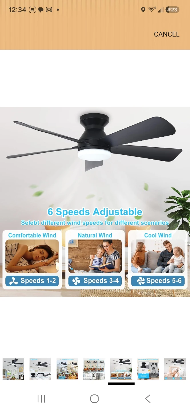 42-inch Low Profile Ceiling Fan with Light and Remote - photo 5