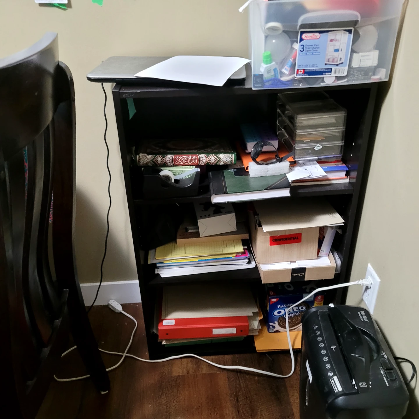 Black Three-Shelf Bookcase