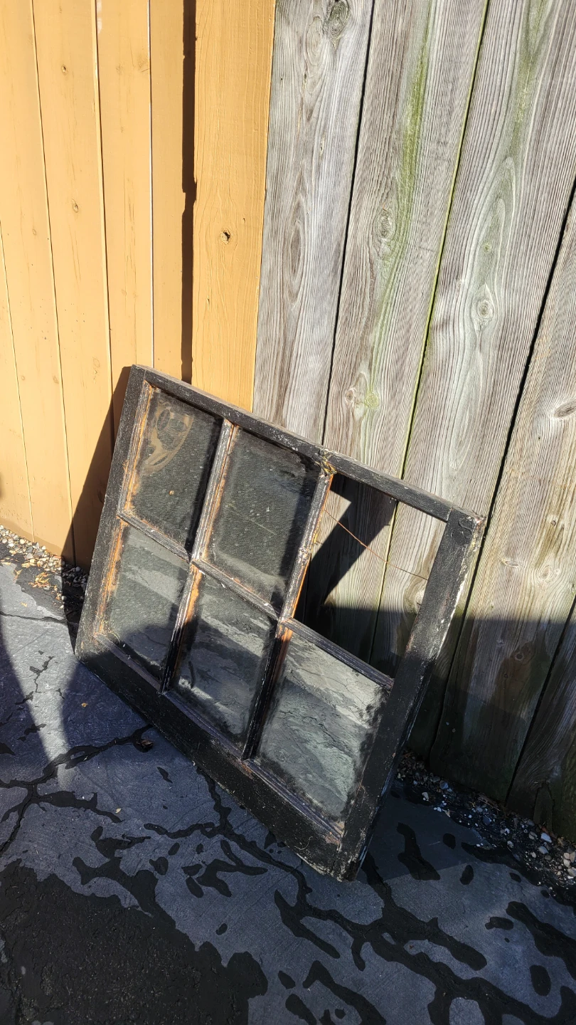 Vintage Six-Pane Wooden Window Frame. Mirrored Window.DIY - photo 3