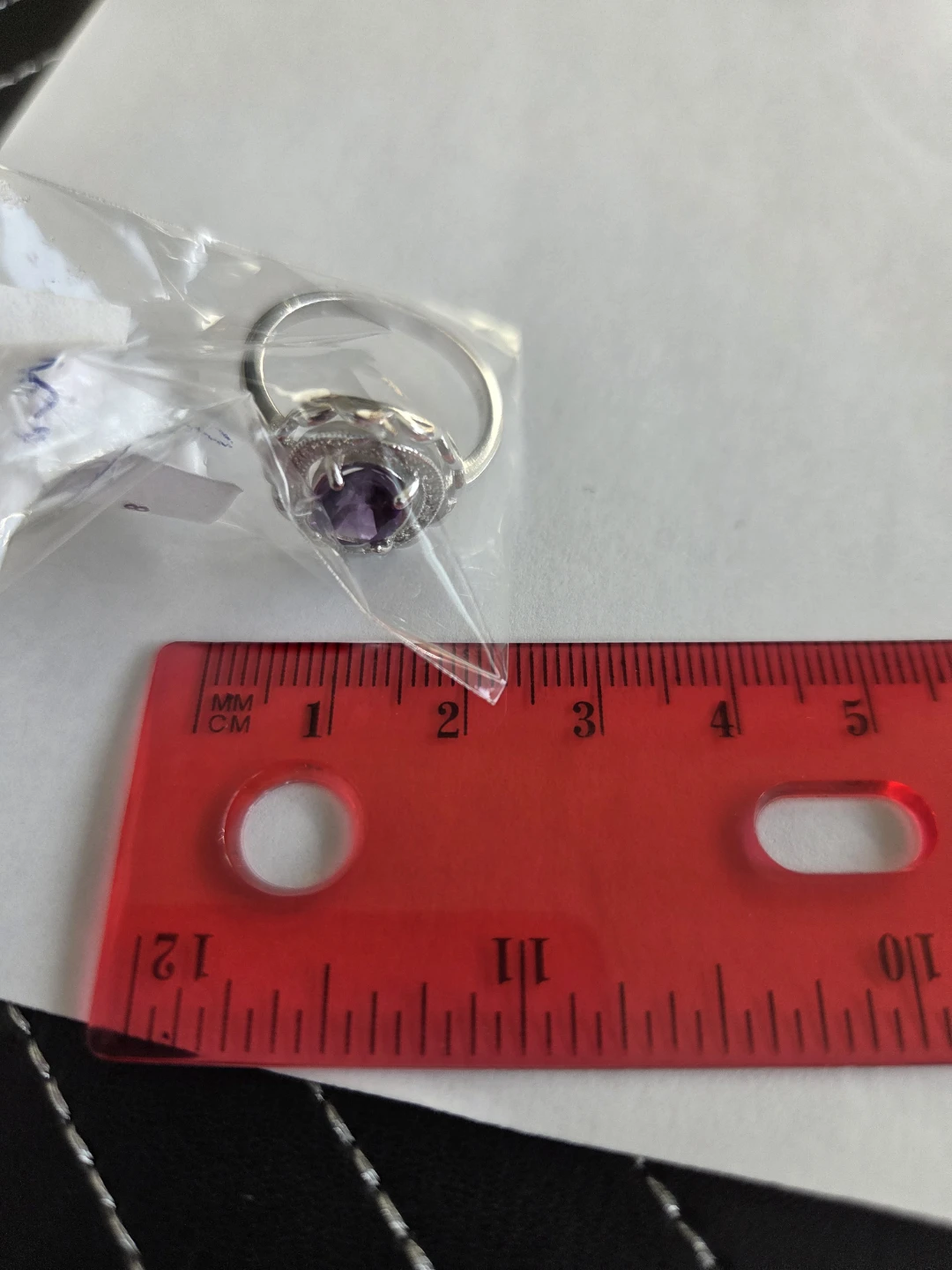 Silver (3.42G) Amethyst CZ (1.5Ct)  Ring - photo 3