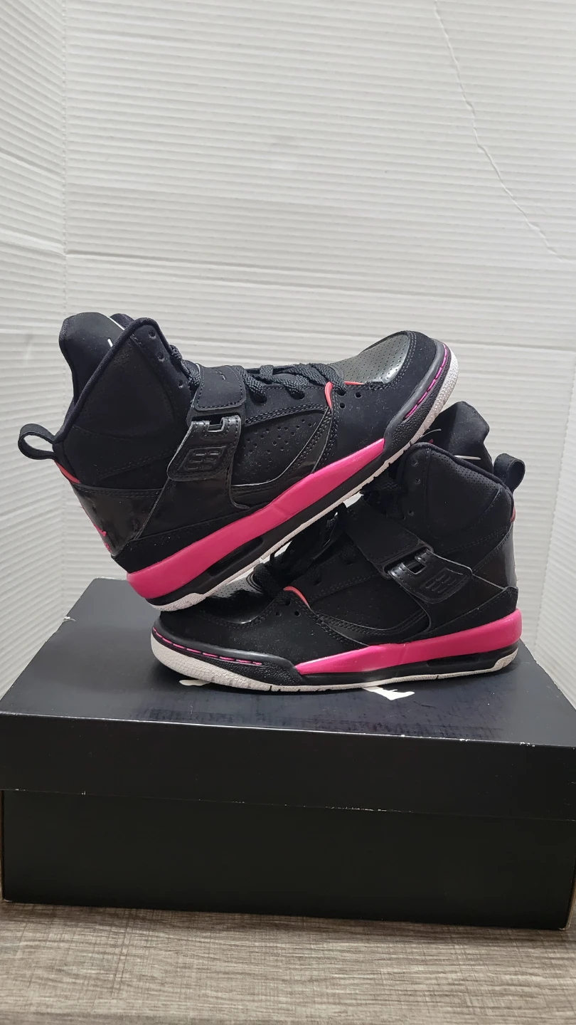 Jordan Flight 45 High GS Black & Pink Girls US 3.5Y - photo 2
