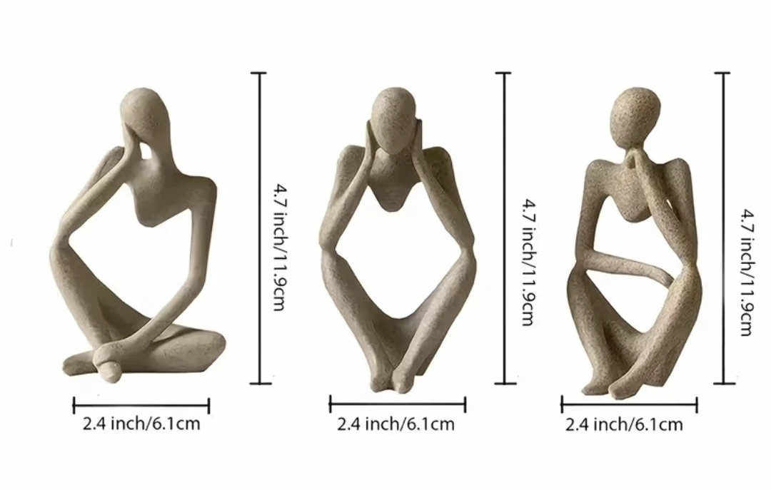 Thinkers ‐ 3 Abstract Figurines Sculptures *new - photo 4