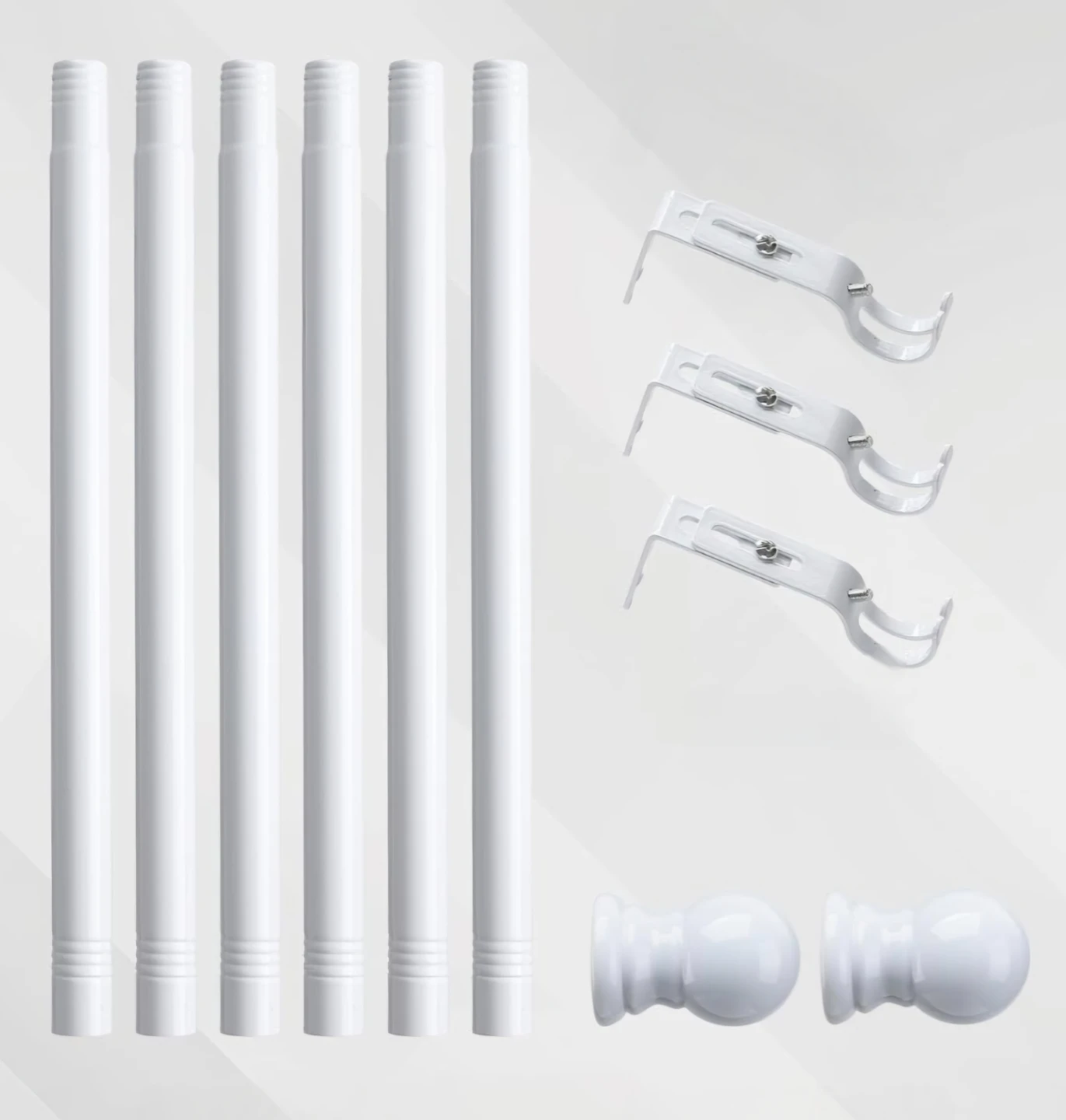 White Adjustable Curtain Rod Heavy Duty 28"-84" - photo 2